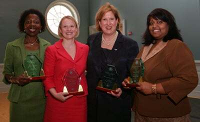 Group of the 2009 award winners: Chandra Bisnath, Sacared Bodison, Marsha Guenzler-Stevens, and Lisa Pfeifer